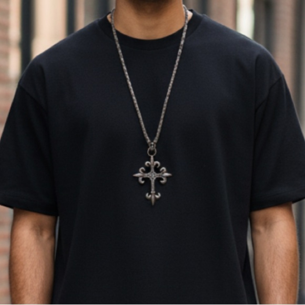 King Baby Studio Silver Cross Pendant Necklace